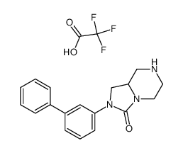 2-(biphenyl-3-yl)hexahydroimidazo[1,5-a]pyrazin-3(2H)-one trifluoroacetate Structure