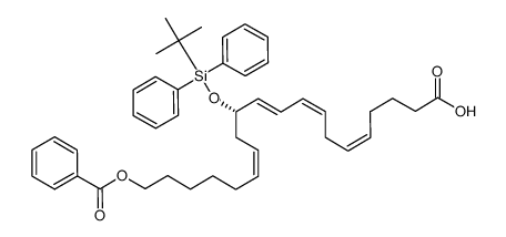 (S,5Z,8Z,10E,14Z)-20-(benzoyloxy)-12-((tert-butyldiphenylsilyl)oxy)icosa-5,8,10,14-tetraenoic acid Structure