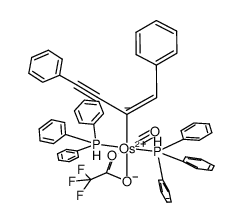 carbonyl(η1-1,4-diphenylbut-1-en-3-yn-2-yl)trifluoroacetatobis(triphenylphosphine)osmium(II)结构式