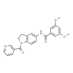 3,5-Dimethoxy-N-[1-(3-pyridinylcarbonyl)-2,3-dihydro-1H-indol-5-yl]benzamide Structure