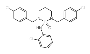 1,3,2-Diazaphosphorin-2(1H)-amine,N-(2-chlorophenyl)-1,3-bis[(4-chlorophenyl)methyl]tetrahydro-, 2-oxide Structure