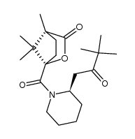 (1S,4R)-1-[(2R)-2-(3,3-Dimethyl-2-oxo-1-butyl)-1-piperidylcarbonyl]-4,7,7-trimethyl-2-oxa-bicyclo[2.2.1]heptan-3-on Structure