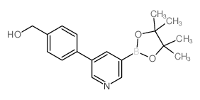 (4-(5-(4,4,5,5-四甲基-1,3,2-二噁硼烷-2-基)吡啶-3-基)苯基)甲醇结构式