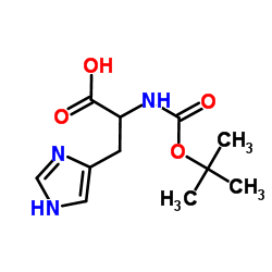 N-(tert-Butoxycarbonyl)histidin结构式