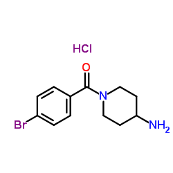 (4-AMINO-PIPERIDIN-1-YL)-(4-BROMO-PHENYL)-METHANONE HYDROCHLORIDE structure