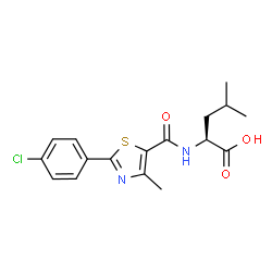 N-{[2-(4-Chlorophenyl)-4-methyl-1,3-thiazol-5-yl]carbonyl}-L-leucine structure
