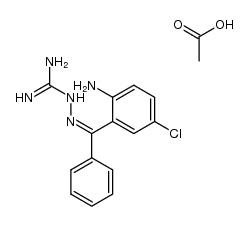 (Z)-2-amino-5-chlorobenzophenonamidinohydrazone acetate Structure