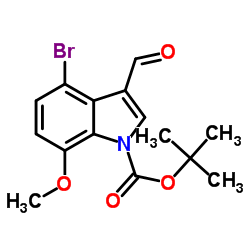 2-Methyl-2-propanyl 4-bromo-3-formyl-7-methoxy-1H-indole-1-carboxylate图片