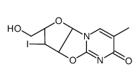 2,2'-anhydro-1-(3'-deoxy-3'-iodoarabinofuranosyl)thymine structure