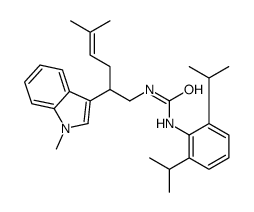 3-(2,6-dipropan-2-ylphenyl)-1-[5-methyl-2-(1-methylindol-3-yl)hex-4-en yl]urea structure
