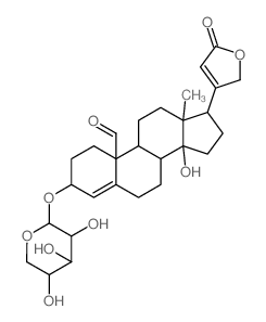 Carda-4,20(22)-dienolide,14-hydroxy-19-oxo-3-(b-D-xylopyranosyloxy)-, (3b)- (9CI)结构式