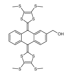 9,10-bis(4,5-dimethylthio-1,3-dithiol-2-ylidene)-2-hydroxymethyl-9,10-dihydroanthracene结构式