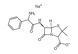 4-Thia-1-azabicyclo[3.2.0]heptane-2-carboxylic acid, 6-(2-amino-2-phenylacetamido)-3,3-dimethyl-7-oxo-, monosodium salt (8CI) structure