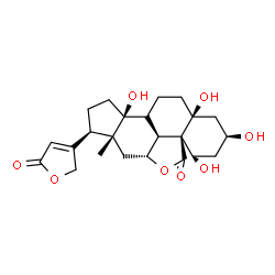 1β,3β,5,11α,14β,21-Hexahydroxy-24-nor-5β-chol-20(22)-ene-19,23-dioic acid 19,11:23,21-dilactone Structure