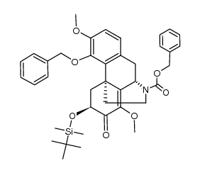 (6S,9S,13S)-8,14-Didehydro-4-(benzyloxy)-17-[(benzyloxy)carbonyl]-6-[(tert-butyldimethylsilyl)oxy]-3,8-dimethoxymorphinan-7-one Structure