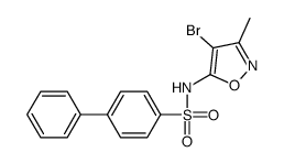 N-(4-bromo-3-methyl-1,2-oxazol-5-yl)-4-phenylbenzenesulfonamide结构式