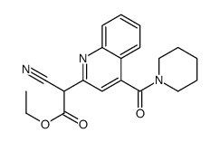 Ethyl alpha-cyano-4-(1-piperidinylcarbonyl)-2-quinolineacetate structure