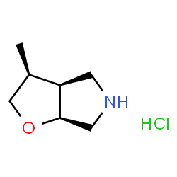 外消旋-(3S,3aS,6aS)-3-甲基六氢-2H-呋喃并[2,3-c]吡咯盐酸盐结构式