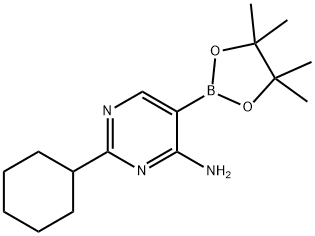 4-Amino-2-(cyclohexyl)pyrimidine-5-boronic acid pinacol ester结构式