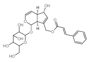 b-D-Glucopyranoside,(1S,4aR,5S,7aS)-1,4a,5,7a-tetrahydro-5-hydroxy-7-[[[(2E)-1-oxo-3-phenyl-2-propen-1-yl]oxy]methyl]cyclopenta[c]pyran-1-yl结构式