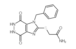 2-[(9-benzyl-2,5-dioxo-3,4,7,9-tetrazabicyclo[4.3.0]nona-7,10-dien-8-yl)sulfanyl]acetamide结构式