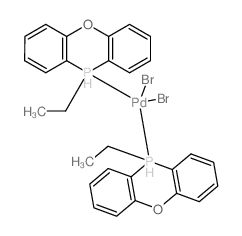 dibromopalladium,10-ethyl-10H-phenoxaphosphinin-10-ium结构式