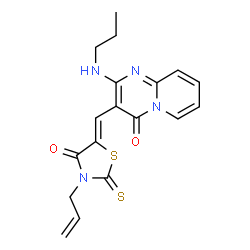 3-[(3-allyl-4-oxo-2-thioxo-1,3-thiazolidin-5-ylidene)methyl]-2-(propylamino)-4H-pyrido[1,2-a]pyrimidin-4-one Structure