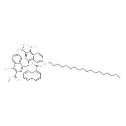 1-hydroxy-4-[1-[4-hydroxy-3-(methoxycarbonyl)-1-naphthyl]-3-oxo-1H,3H-naphtho[1,8-cd]pyran-1-yl]-6-(octadecyloxy)-2-naphthoic acid结构式