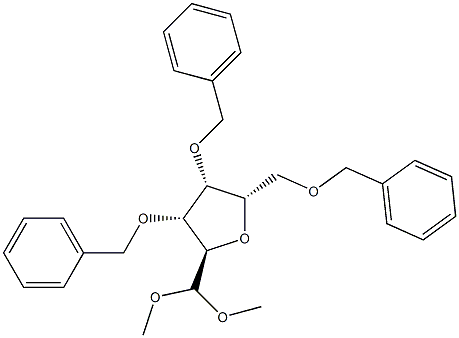 2,5-Anhydro-3-O,4-O,6-O-tribenzyl-L-talose dimethyl acetal结构式