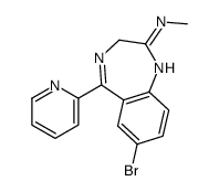 7-bromo-N-methyl-5-pyridin-2-yl-3H-1,4-benzodiazepin-2-amine结构式