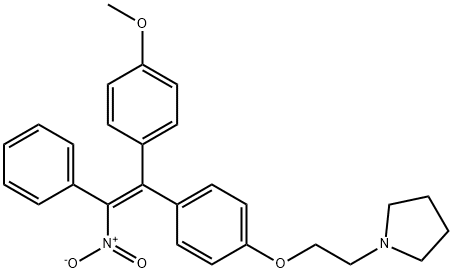 1-[2-[4-[(Z)-1-(4-Methoxyphenyl)-2-nitro-2-phenylethenyl]phenoxy]ethyl]pyrrolidine Structure