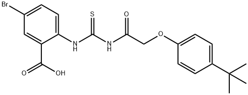 5-bromo-2-[[[[[4-(1,1-dimethylethyl)phenoxy]acetyl]amino]thioxomethyl]amino]-benzoic acid Structure