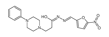 N-[(5-nitrofuran-2-yl)methylideneamino]-3-(4-phenylpiperazin-1-yl)propanamide Structure