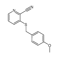 3-(4-methoxy-benzylsulfanyl)-pyridine-2-carbonitrile结构式