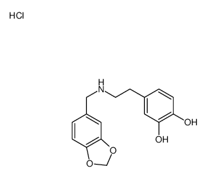 4-[2-(1,3-benzodioxol-5-ylmethylamino)ethyl]benzene-1,2-diol,hydrochloride结构式