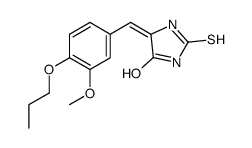 (5E)-5-[(3-methoxy-4-propoxyphenyl)methylidene]-2-sulfanylideneimidazolidin-4-one Structure