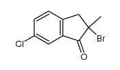 2-bromo-6-chloro-2-methyl-indan-1-one结构式