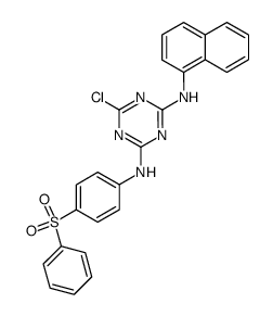 N2-(4-benzenesulfonyl-phenyl)-6-chloro-N4-naphthalen-1-yl-[1,3,5]triazine-2,4-diamine Structure