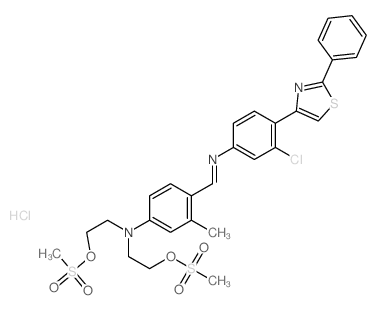 Ethanol, 2, 2-[[4-[[[3-chloro-4-(2-phenyl-4-thiazolyl)phenyl]imino]methyl]-3- methylphenyl]imino]bis-, dimethanesulfonate (ester), monohydrochloride结构式