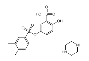 5-(3,4-dimethylphenyl)sulfonyloxy-2-hydroxybenzenesulfonic acid,piperazine结构式