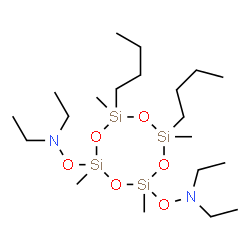 [(6,8-dibutyl-2,4,6,8-tetramethylcyclotetrasiloxane-2,4-diyl)di(oxy)]bis(diethylamine)结构式