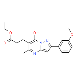 Pyrazolo[1,5-a]pyrimidine-6-propanoic acid, 7-hydroxy-2-(3-methoxyphenyl)-5-methyl-, ethyl ester (9CI) picture