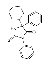 5-cyclohexyl-3,5-diphenyl-2-thioxo-imidazolidin-4-one结构式