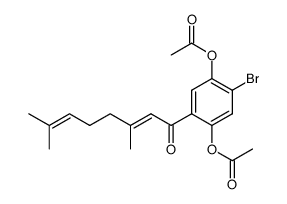 Acetic acid 4-acetoxy-5-bromo-2-((E)-3,7-dimethyl-octa-2,6-dienoyl)-phenyl ester结构式