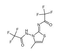 4-methyl-3-(2,2,2-trifluoro-acetylamino)-2-trifluoroacetylimino-2,3-dihydro-thiazole结构式