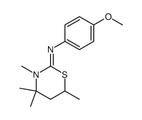 (4-methoxy-phenyl)-(3,4,4,6-tetramethyl-[1,3]thiazinan-2-ylidene)-amine结构式