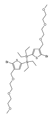 1,2-bis[5-bromo-4(2,5,8-trioxanonyl)-3-thienyl]tetraethyldisilane结构式