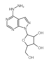 4H-Pyrazolo[3,4-d]pyrimidin-4-one,1-b-D-ribofuranosyl-, hydrazone(9CI)结构式