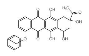 8-acetyl-6,8,10,11-tetrahydroxy-1-phenylmethoxy-9,10-dihydro-7H-tetracene-5,12-dione Structure