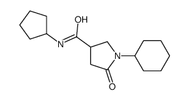 1-cyclohexyl-N-cyclopentyl-5-oxopyrrolidine-3-carboxamide结构式